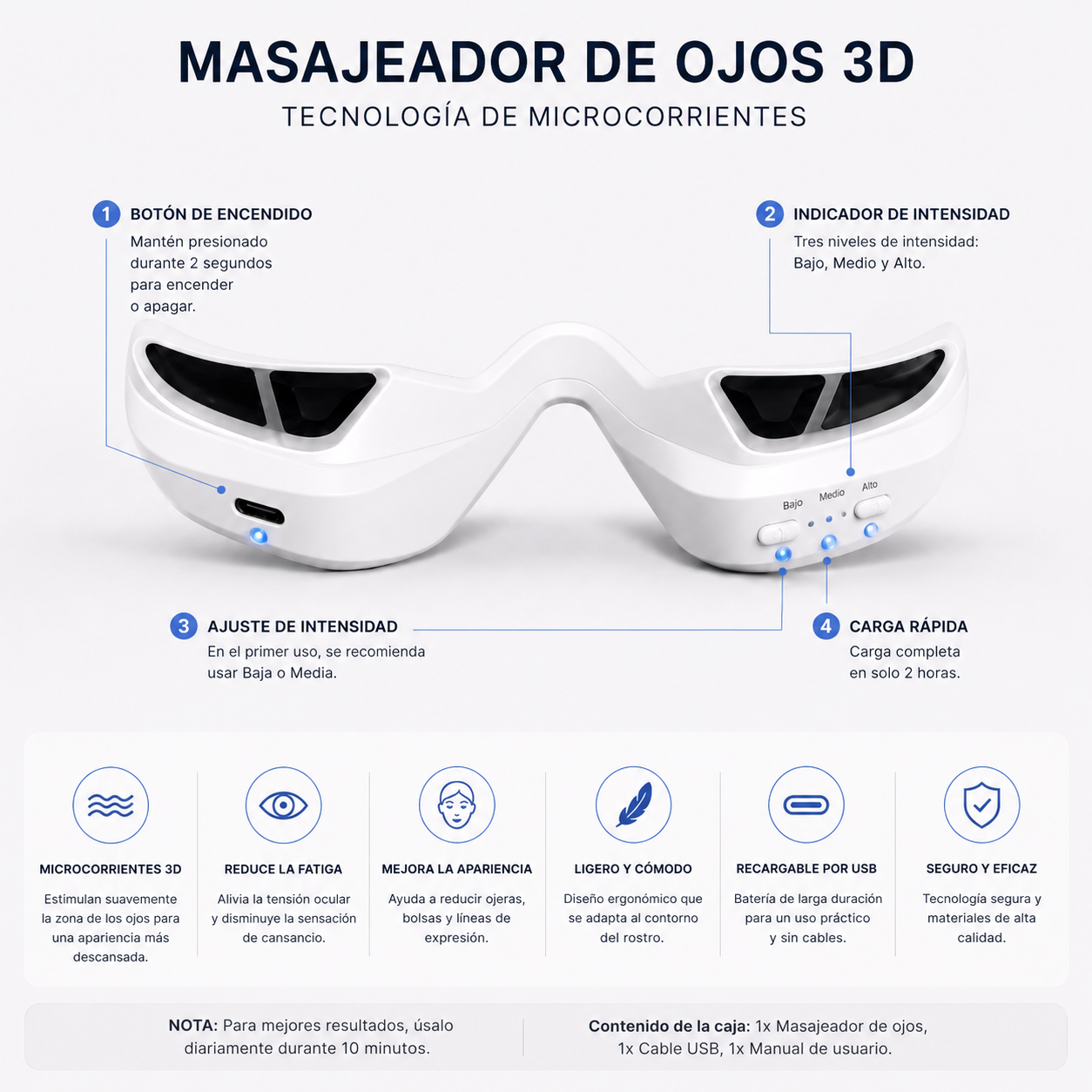 Masajeador EMS para contorno de ojos